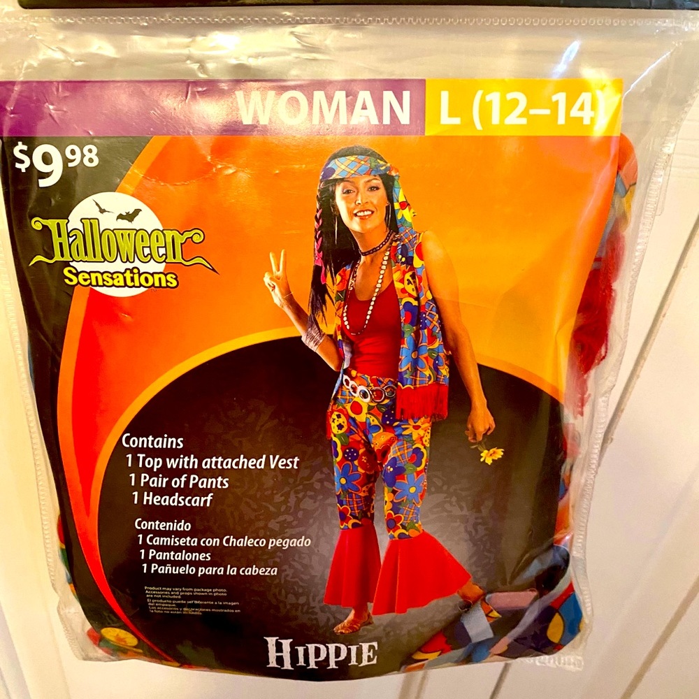 New Women’s Hippie Halloween costume large size